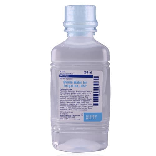 Baxter Sterile Water for Irrigation USP, 500 mL Plastic Pour Bottle, 2F7113 thumbnail 2