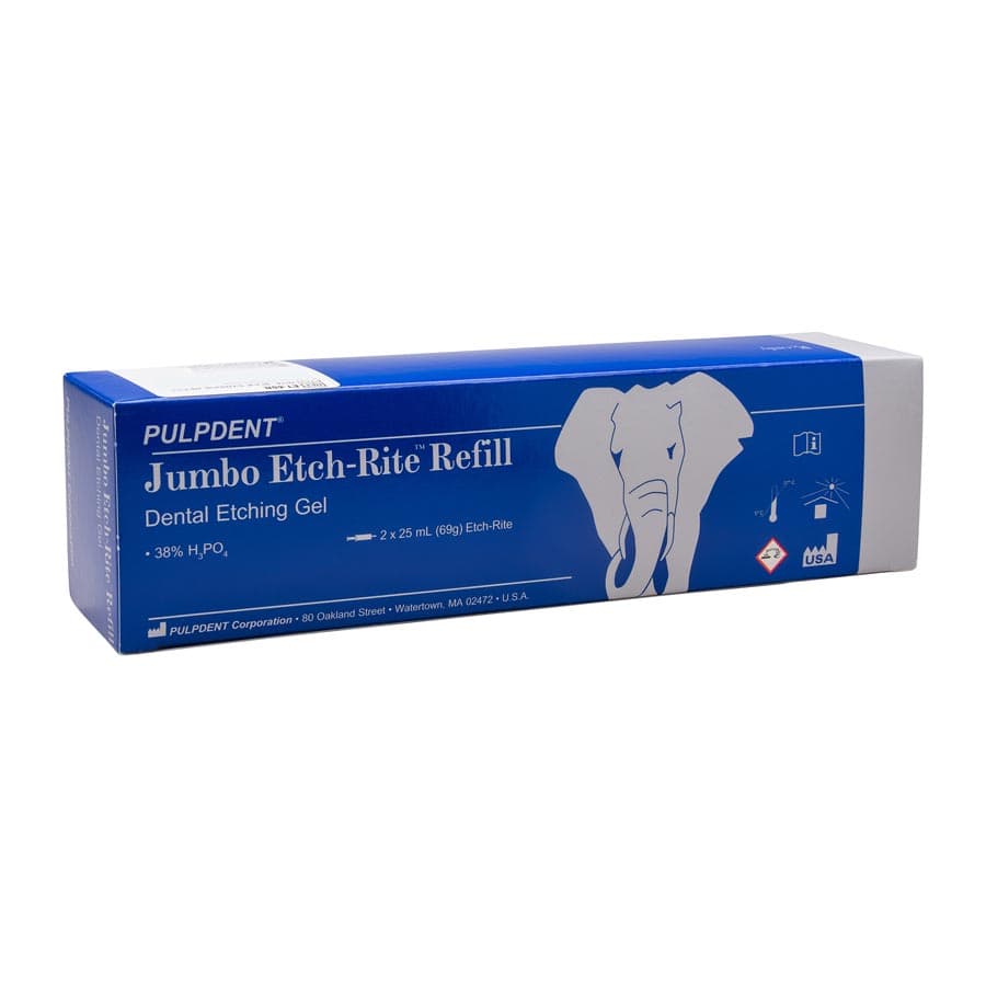 Pulpdent Etch-Rite 38% Phosphoric Acid Dental Etching Gel, Jumbo Syringe Refill, 2 x 25 mL, Blue, ET-50R thumbnail 13