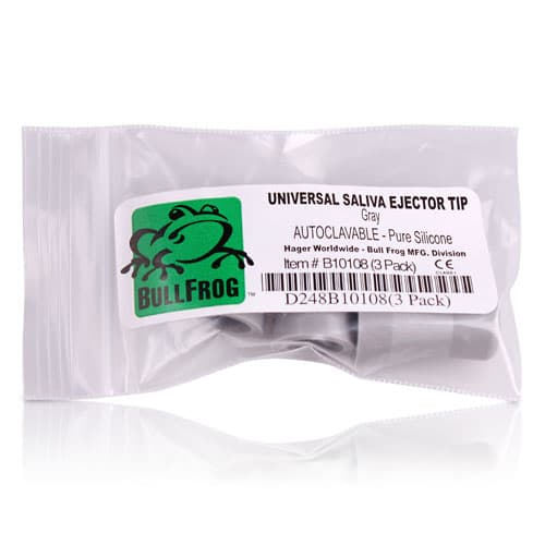 Bull Frog Saliva Ejector Tips, Silicone, Gray, Autoclavable, 3/Pk, B10108 thumbnail 10