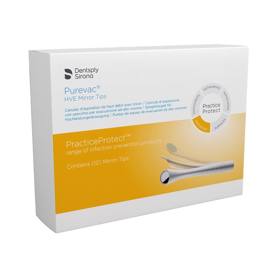 Purevac HVE Mirror Tips, Nonvented, White, Smooth Plastic, 12/Pack, 11020 thumbnail 8