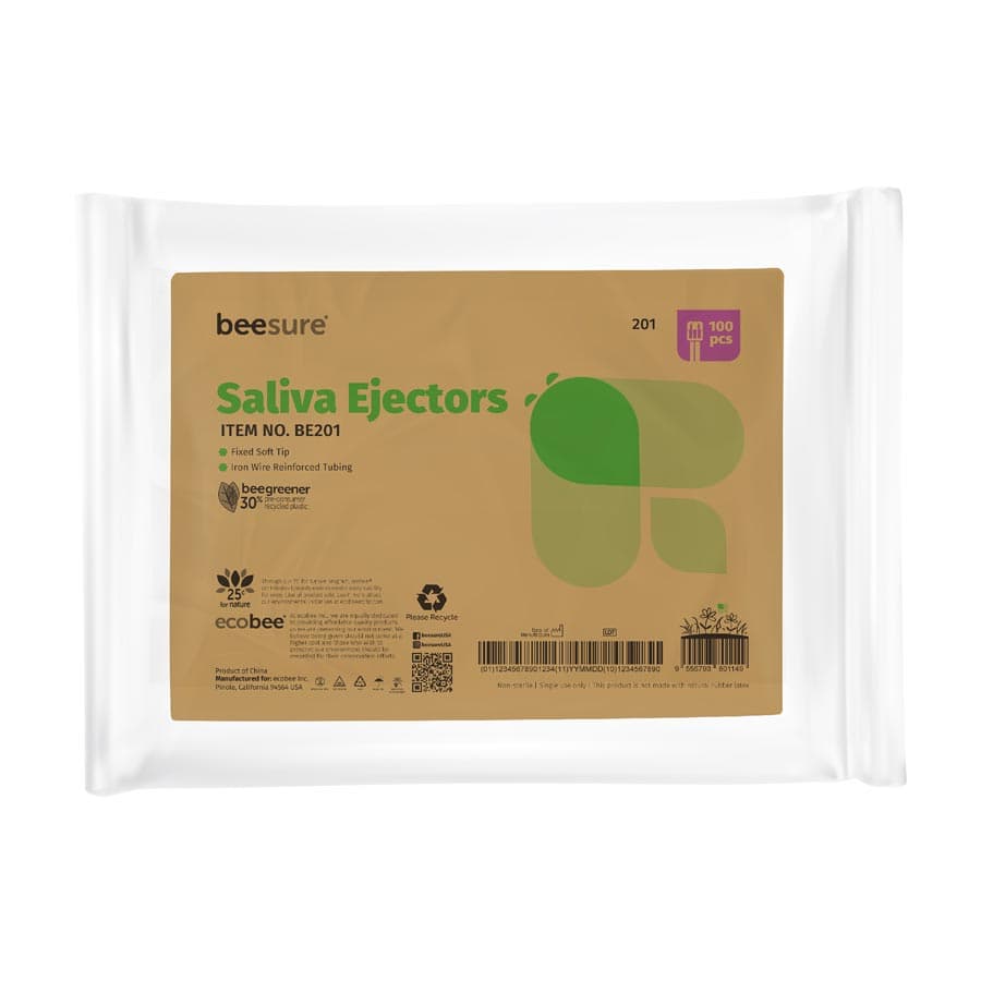 BeeSure Saliva Ejectors, Green, Fixed Soft Tip, Latex-Free, 100/Bag, BE201 thumbnail 12