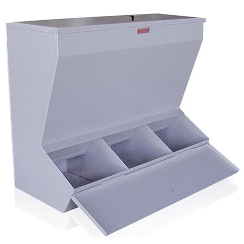 Handler Plaster Bin, 3 Compartment, Warm Gray, Model 81C, 21" x 10" x 18" thumbnail 11