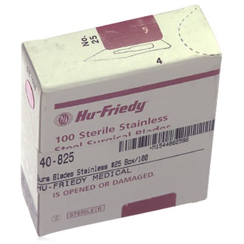 Hu-Friedy #25 Stainless Steel Sterile Surgical Scalpel Blades, Box of 100 (40-825) thumbnail 3