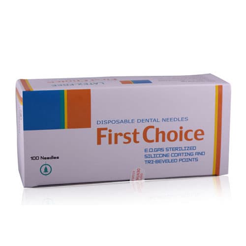 First Choice Disposable Dental Needle, 30 Gauge X-Short (16mm), Plastic Hub, 100/Pack - First Choice - Disposable Dental Needles 100/Pack - Image 1