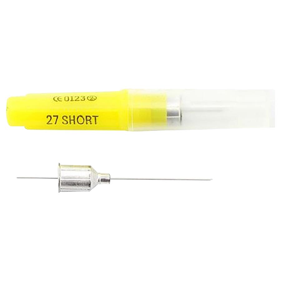 Monoject 401 Metal Hub Dental Needle, 27 Gauge Short (26mm), Yellow, Sterile, 100/Box, 8881401064 thumbnail 10
