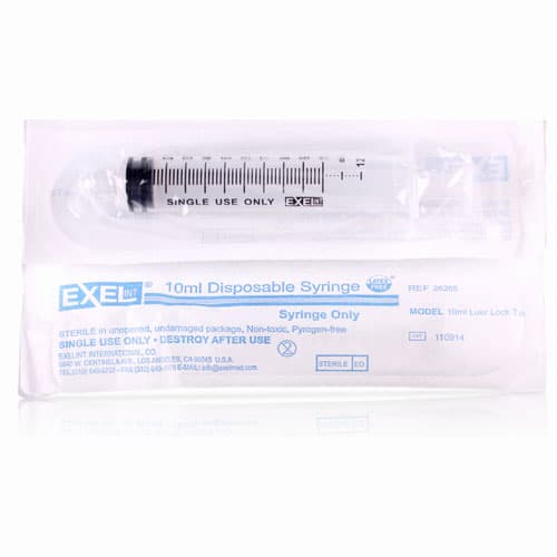 Exel 26265 Luer Lock Syringe with Cap, 10-12cc, Sterile, Latex-Free, Box of 100 thumbnail 2