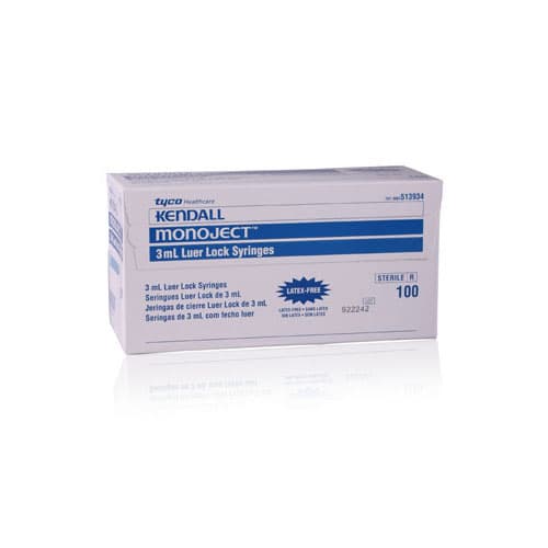 Monoject Luer-Lock Syringe, 3 mL, Sterile, Rigid Pack, 100/Box, 8881513934 thumbnail 4