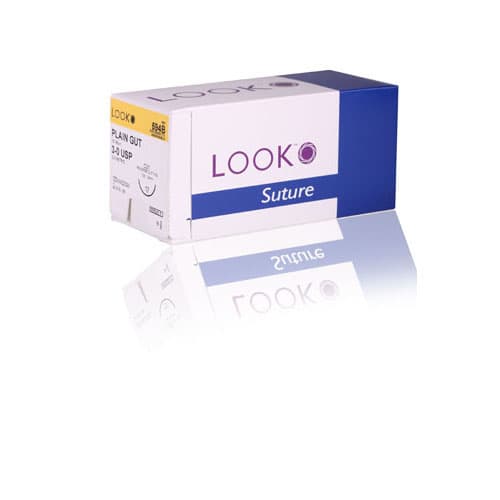 Look/Sharpoint Plain Gut Absorbable Suture, 3-0, 18", C-31 Reverse Cutting Needle, 1/2 Circle, 24mm, Beige, 12/Box, 594B thumbnail 13