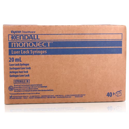 Monoject Softpack Luer Lock Syringe, 20cc, Low Dead Space, Sterile, Without Needle, 40/Box, 1182000777 thumbnail 2