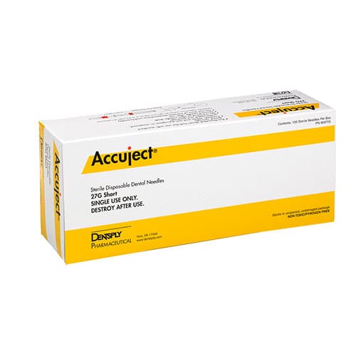 Accuject Disposable Dental Needles, Plastic Hub, 27 Gauge, Short (21mm), Yellow, Sterile, 100/Box, 900705 thumbnail 18