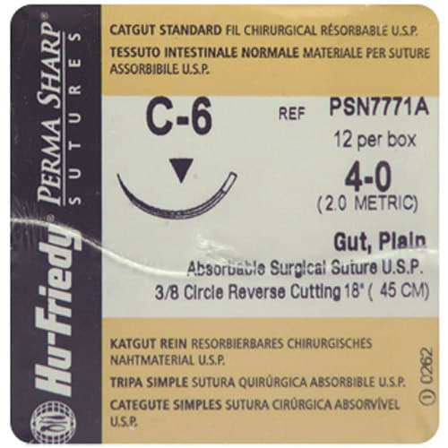 Hu-Friedy Perma Sharp Plain Gut Absorbable Suture, 3-0, C-9 Reverse Cutting Needle, 1/2 Circle, 18", 12/Box, PSN612A thumbnail 9
