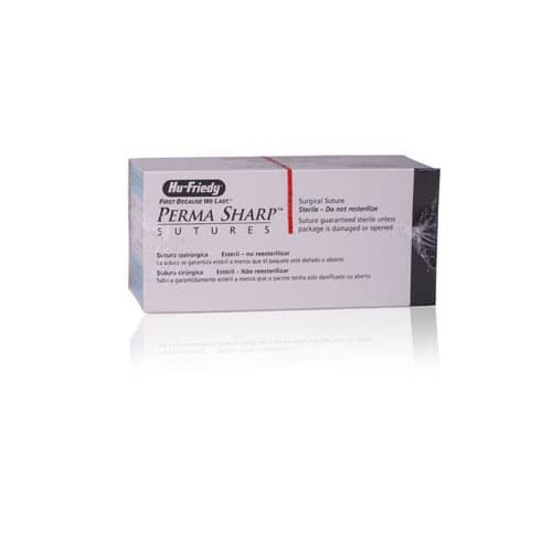 Hu-Friedy Perma Sharp Silk Suture, 5-0, Black Braided, 18", C-3 3/8 Circle Premium Reverse Cutting Needle, 12/Box, PSN640S thumbnail 3