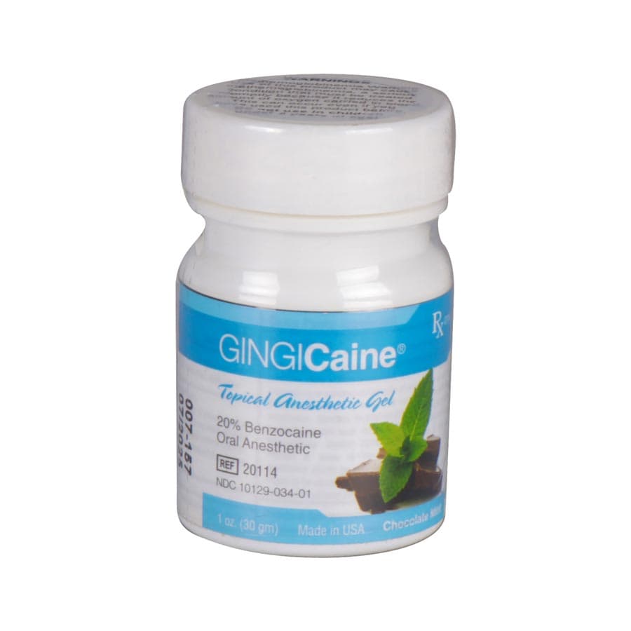 Gingicaine Topical Anesthetic Gel, 20% Benzocaine, Chocolate Mint, 1 oz Jar, 1/Pk, 20114 thumbnail 5