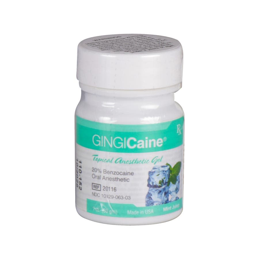 Gingicaine Topical Anesthetic Gel, 20% Benzocaine, Mint Julep, 1 oz Jar, 20116 thumbnail 9