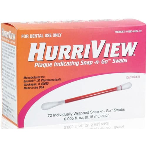 HurriView Plaque Disclosing Snap-N-Go Swabs, 0.15 ml, Pink, Individually Wrapped, 72/Box, 0283-0104-72 thumbnail 5