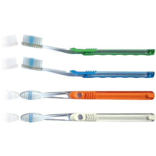 Oraline Adult Cleargrip Indicator Toothbrush, Full Head, Angled Handle, 144/Box - Oraline - Adult Cleargrip Indicator Toothbrushes - Image 1