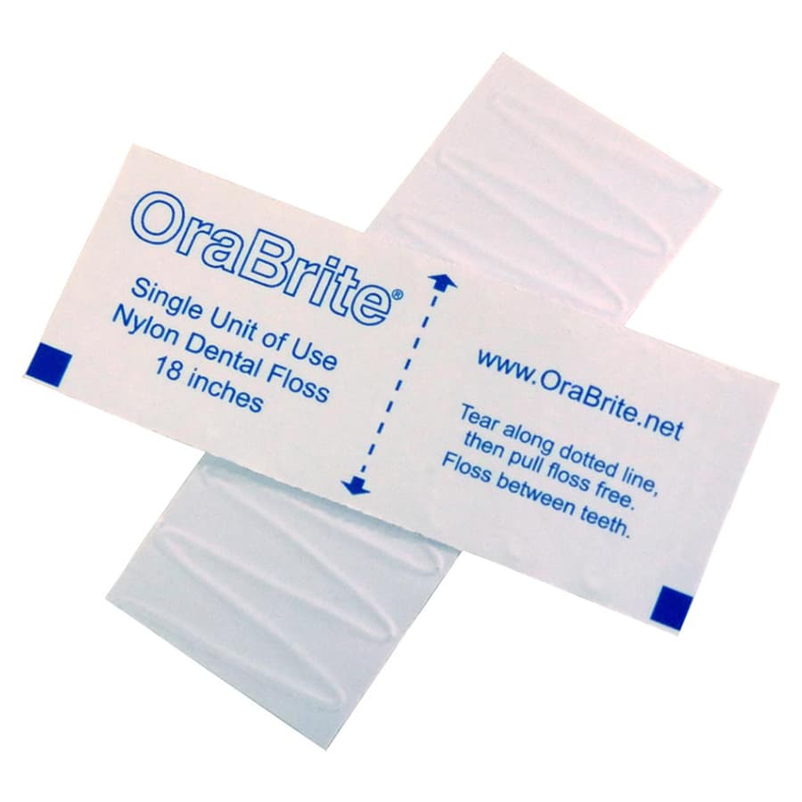 Oraline Floss & Go Single-Use Mint PTFE Dental Floss, 18" Waxed, 1000/Box, 30002 - FLOSS & GO SINGLE USE 18" MINT FLOSS CS/1000 - Image 1