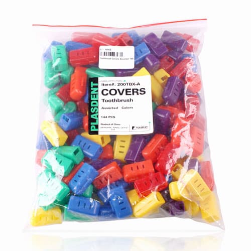 Plasdent One Size Fits All Toothbrush Covers, Assorted Bright Colors, 144/Box, 200TBX-A thumbnail 2
