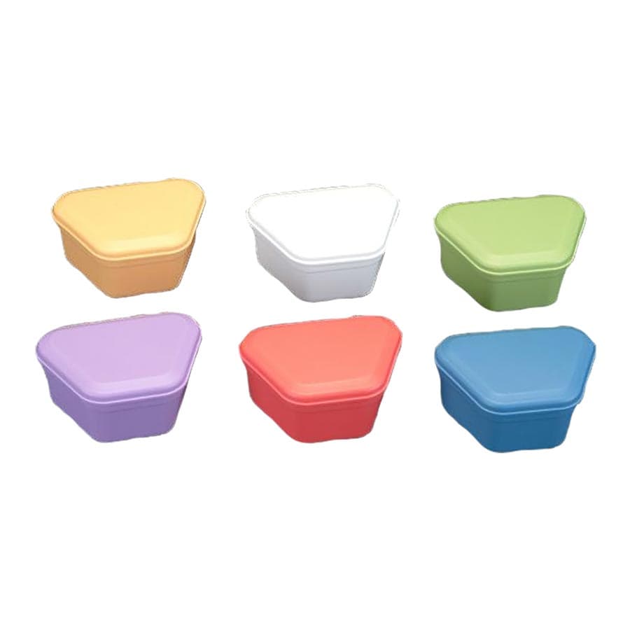 Plasdent ProBath Denture Boxes, Heavy Gauge, Soft Plastic, 2" Deep, Assorted Pastel Colors, 12/Box, 200PBH-PA thumbnail 2