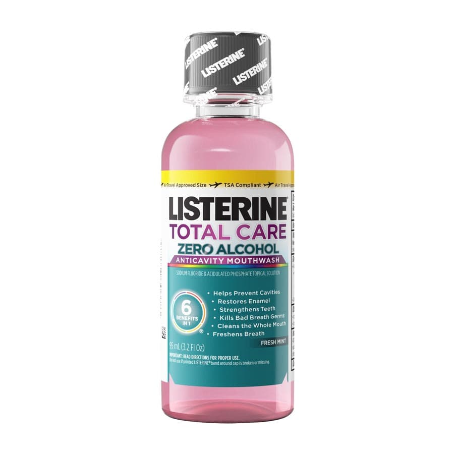LISTERINE Total Care Zero Alcohol-Free Mouthwash, Fresh Mint, 3.2 oz (95 mL), Case of 24 thumbnail 2
