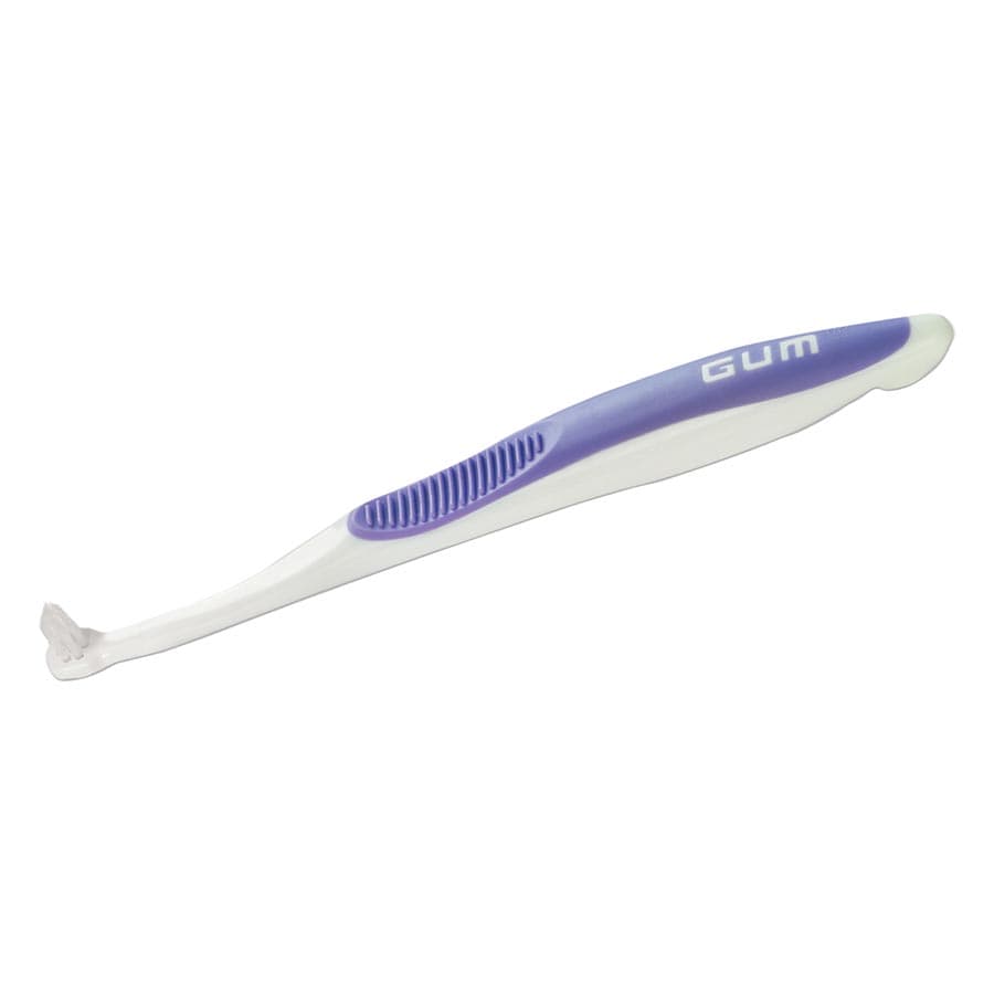 GUM End Tuft Toothbrush, Tapered Trim, Soft, 7 Tufts, 3 Rows, Small Head, Assorted Colors, 12/Box, 308PD thumbnail 15