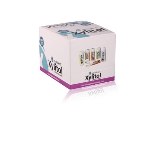 Miradent Xylitol Chewing Gum, Cinnamon, 30 Pieces/Vial, 12 Vials/Box, 630054 thumbnail 3