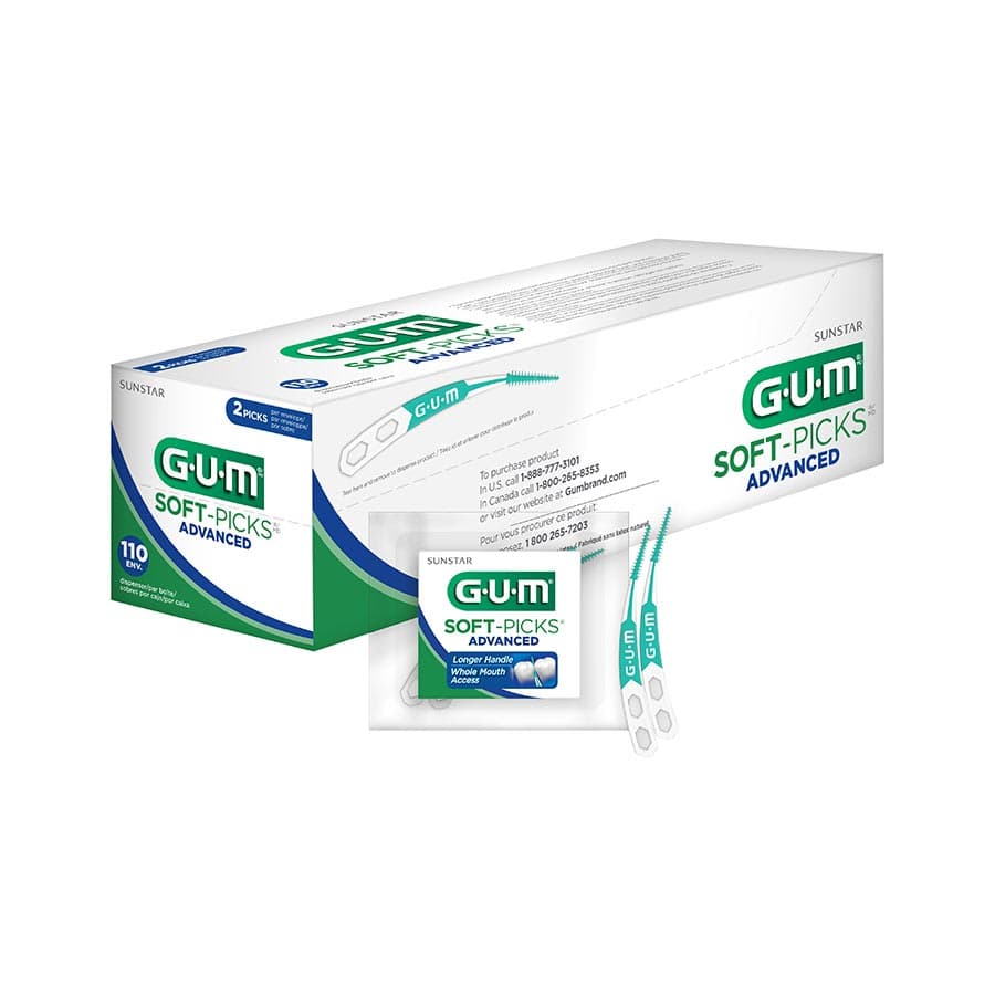 GUM Soft-Picks Advanced Interdental Cleaners, 110 x 2-Count Samples, 650PA - GUM Soft-Picks Advanced (110 - 2ct) - Image 1
