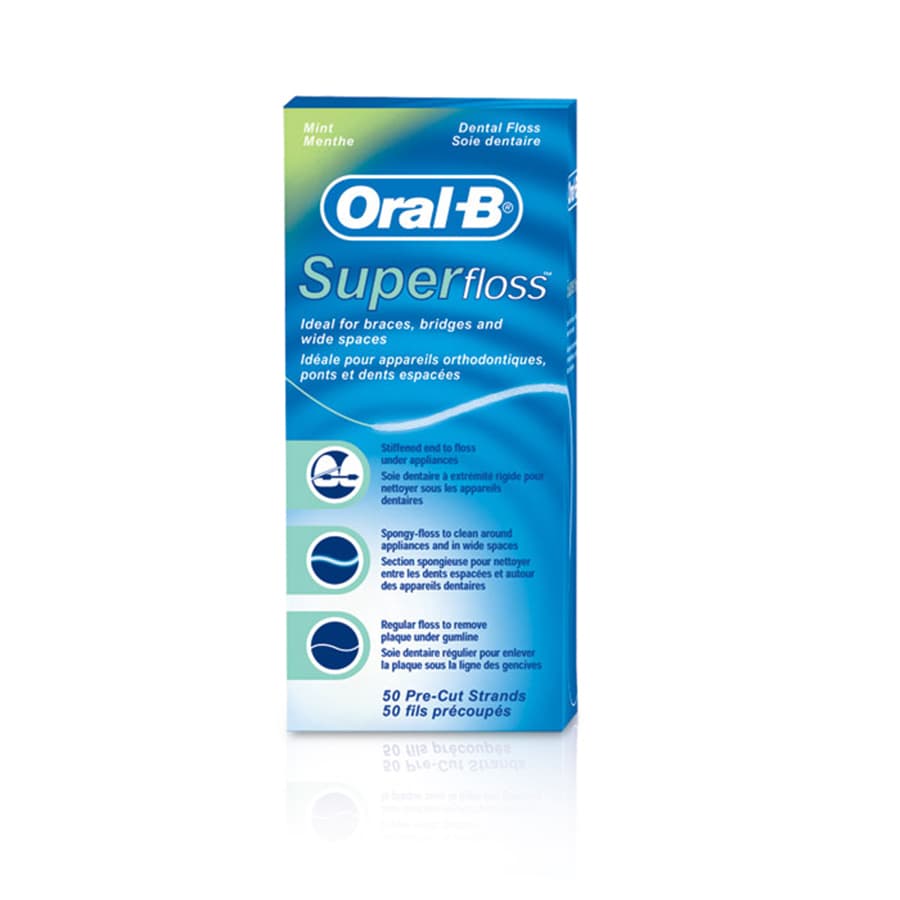 Oral-B SuperFloss Trial Pack, Regular, Pre-Measured Strands, 10 Strands/Box, 100 Boxes/Pkg, 13265221 thumbnail 5