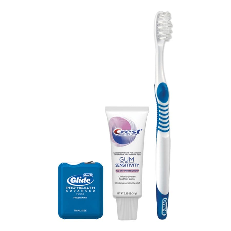 Crest Oral-B Sensitive Solution Manual Toothbrush Bundle with Glide Floss Picks, 72/Case, PGO 80331445 thumbnail 6