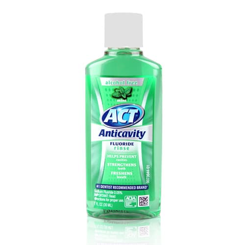 ACT Anticavity Fluoride Rinse, Mint, 1 oz Bottles, 48/Case, 04-41167-09420-4 - Chattem - ACT Anticavity Fluoride Rinse - Image 1