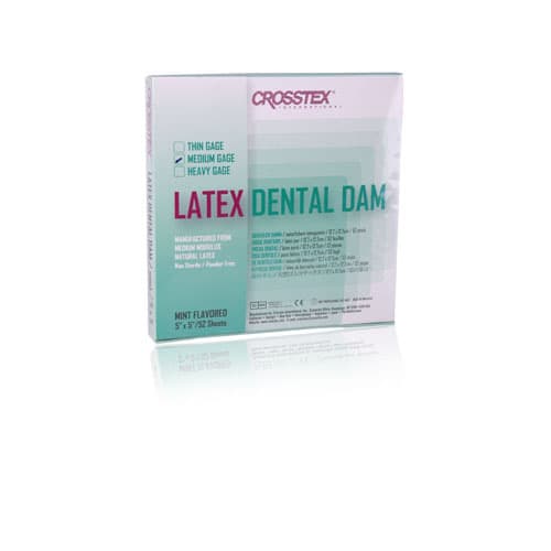 Crosstex Latex Dental Dam, 5" x 5", Medium Gauge, Green, Mint Flavored, 52/Box, 19200 thumbnail 5