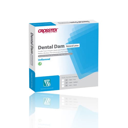Crosstex Latex Dental Dam, 6" x 6", Medium, Blue, Unflavored, 36/Box, 19300 thumbnail 5