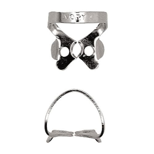 Ivory Rubber Dam Clamp #0, Winged, Stainless Steel, Regular Bicuspid, 1/Pk, 50057304 thumbnail 5