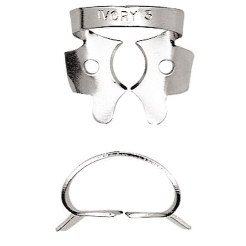Ivory Rubber Dam Clamp #3, Winged, Stainless Steel, Small Lower Molar, 1/Each, 50057322 thumbnail 11