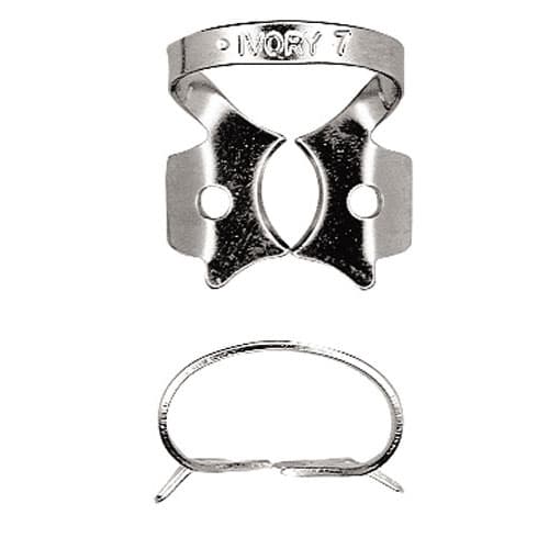 Ivory Rubber Dam Clamp #7, Winged, Stainless Steel, Regular Molar, 1 Each, 50057328 thumbnail 5