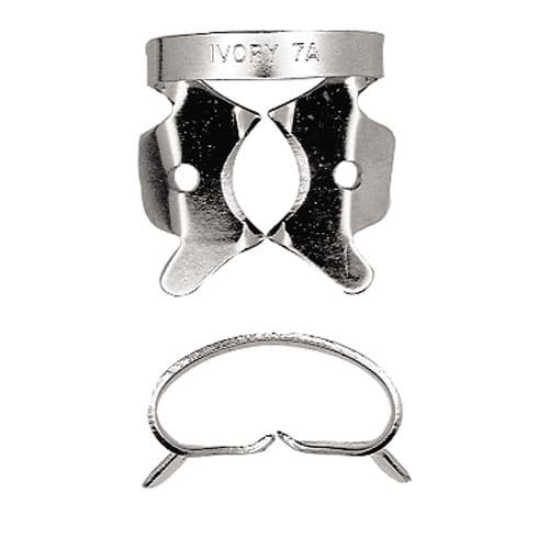 Ivory Rubber Dam Clamp #7A Winged Molar, Stainless Steel, Large Lower, Single, 50057330 thumbnail 4