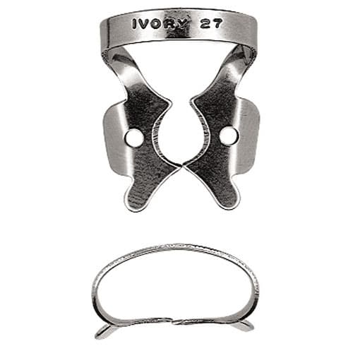 Ivory Rubber Dam Clamp, Winged, Stainless Steel, #27 Regular Molar, 50057372 thumbnail 5