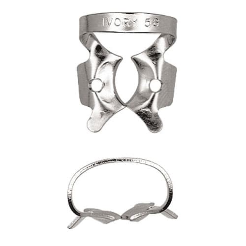Ivory Rubber Dam Clamp #56, Winged, Stainless Steel, for Large Molars, 1 Each, 50057374 thumbnail 5