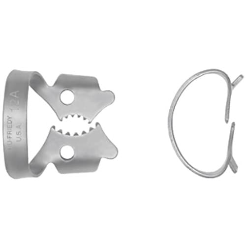 Hu-Friedy Satin Steel Rubber Dam Clamp, #12A, Winged, Lower Right Molars, 1/Pk, RDCM12A thumbnail 10