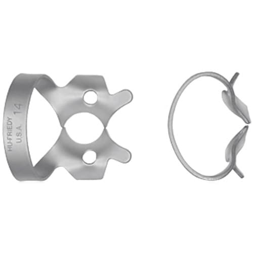 Hu-Friedy Satin Steel Rubber Dam Clamp, #14 Winged, Molars, RDCM14 thumbnail 6