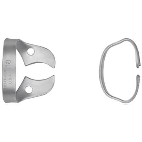 Hu-Friedy Satin Steel Rubber Dam Clamp, Wingless, Size 18, Molars, RDCM18 thumbnail 4