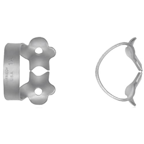 Hu-Friedy Satin Steel Rubber Dam Clamp #1A, Winged, for Canines and Premolars, 1 Each thumbnail 3
