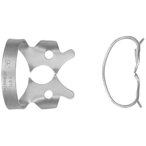 Hu-Friedy Satin Steel Rubber Dam Clamp, Winged, Size 26, Small Lower Molars, 1 Each, RDCM26 thumbnail 6