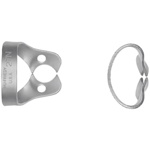 Hu-Friedy Satin Steel Rubber Dam Clamp, #27N, Wingless, Premolars, 1/Pk, RDCM27N thumbnail 5