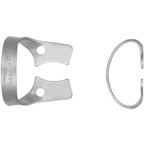 Hu-Friedy Satin Steel Rubber Dam Clamp, #28, Wingless, Lower Molars, 1/Pk thumbnail 4