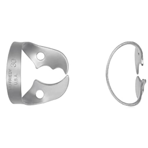 Hu-Friedy Satin Steel Rubber Dam Clamp #30, Wingless, Upper Right Molars, 1 Each, RDCM30 thumbnail 5