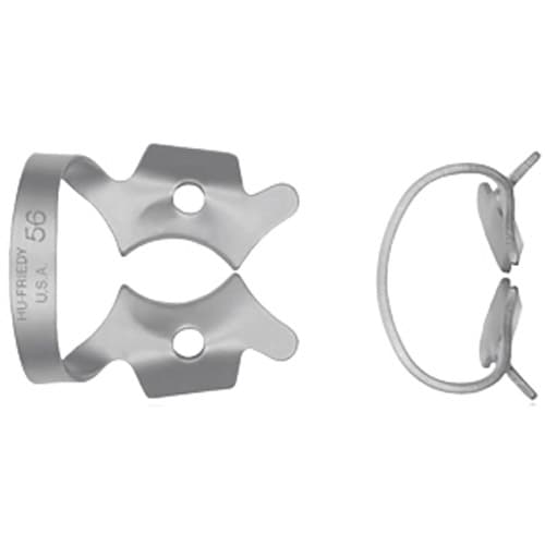 Hu-Friedy Satin Steel Rubber Dam Clamp, #56, Winged, Large Molars, 1/Pk, RDCM56 thumbnail 6