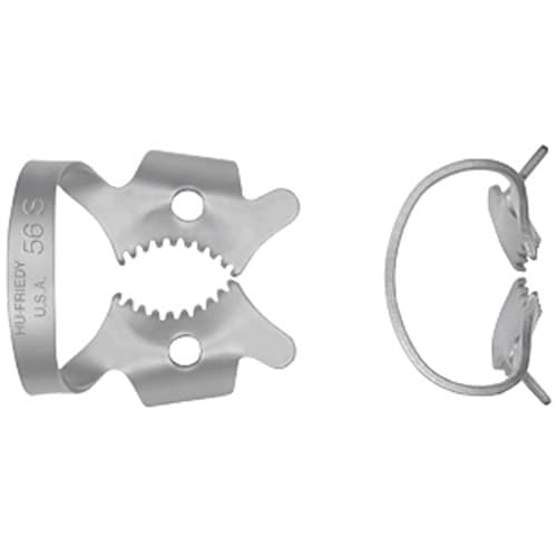 Hu-Friedy Satin Steel Rubber Dam Clamp, #56S, Winged, Molars, 1/Pk, RDCM56S thumbnail 9