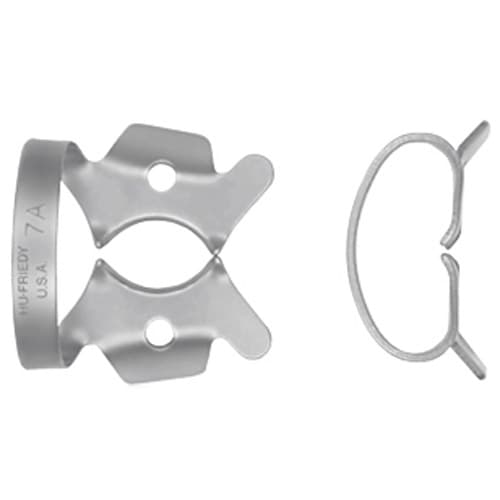 Hu-Friedy Satin Steel Rubber Dam Clamp, #7A, Winged, Large Lower Molars, 1/Pk, RDCM7A thumbnail 6