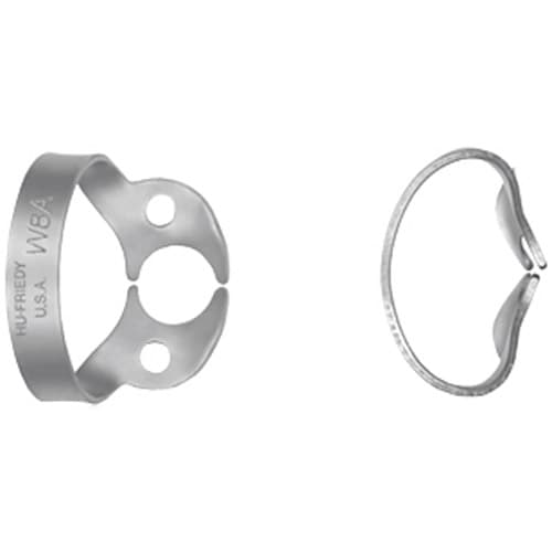 Hu-Friedy Rubber Dam Clamp, #W8A, Wingless, Molars, Satin Steel, 1/Pk, RDCMW8A thumbnail 5